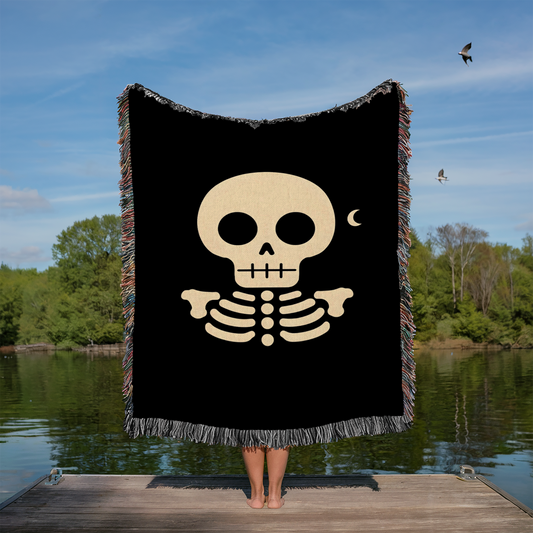Moon Skeleton Woven Blanket