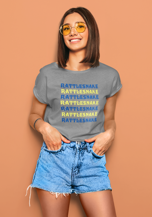 Rattlesnake Repeat Blue and Yellow Shirt