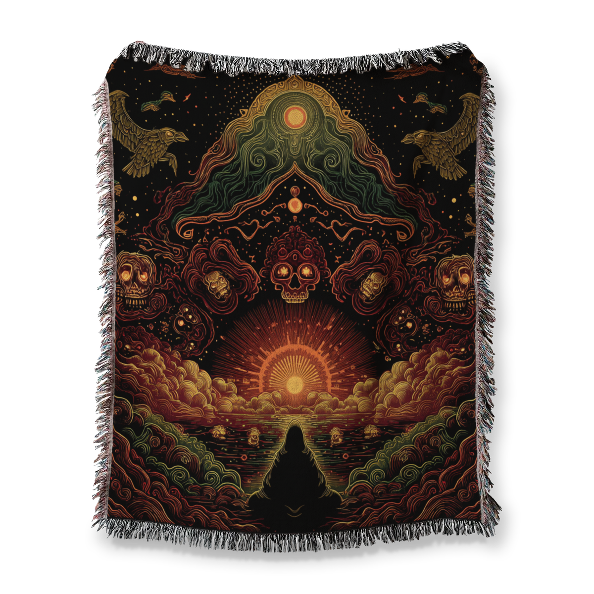 Cosmic Psychedelic Woven Blanket