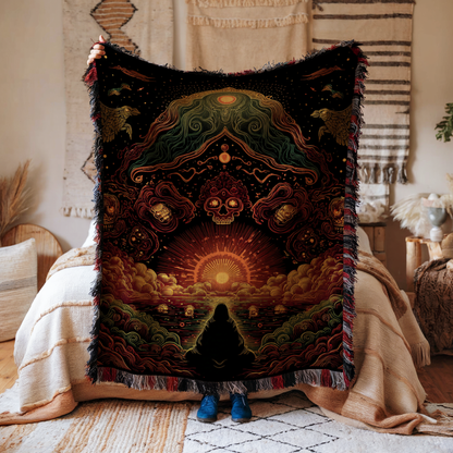 Cosmic Psychedelic Woven Blanket
