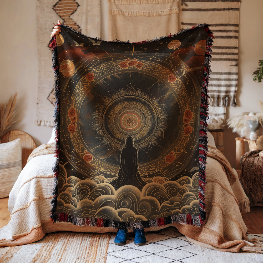 Sacred Geometry Woven Blanket