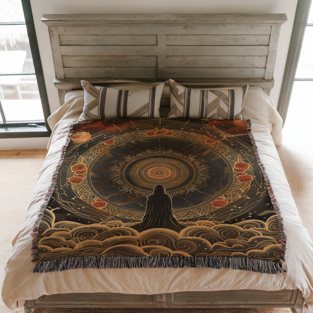 Sacred Geometry Woven Blanket