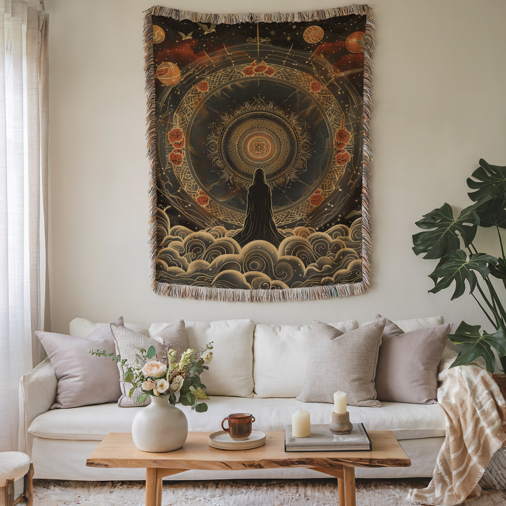 Sacred Geometry Woven Blanket